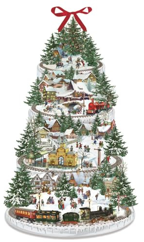 Die-Cut Coppenrath Advent Calendar - Christmas Railway - Paper Christmas Countdown Calendar - Large A3 29.7x42 centimeters