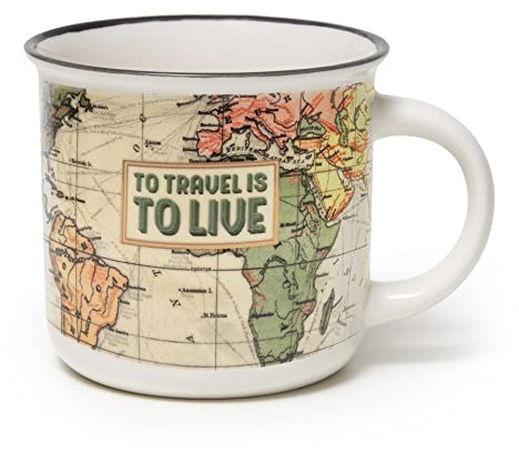 Legami - Cup Puccino, taza de porcelana New Bone China, tema Travel, Take a Break Collection, capacidad 350 ml, apto para lavavajillas