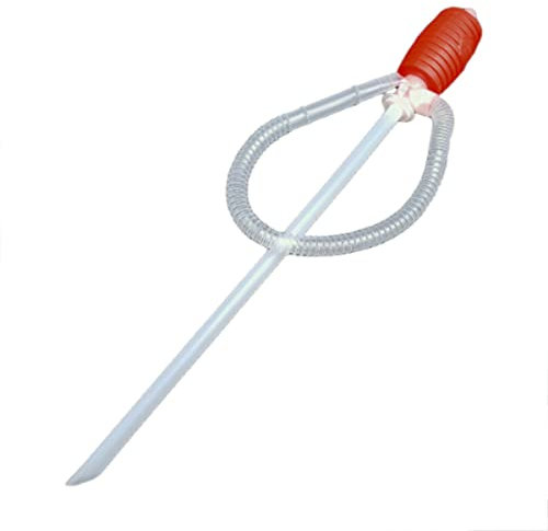 TEKLiNe Pompa Aspira Liquidi Stantuffo Travasatore Manuale Tubo Flessibile Plastica PE, Pompa Sifone Tira Vino Acqua Gasolio Benzina Olio Liquidi con Stantuffo Mano Cannula Flessibile Tubo Rigido