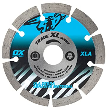 OX Tools XL Abrasive Diamond Blade - 115/22.23mm, Blue