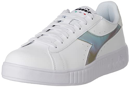 Diadora Step P Shimmer, Damen-Turnschuhe, Weiß Silber, 39 EU