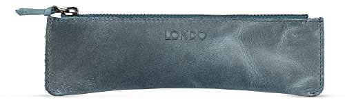Londo Echtleder Federmäppchen mit Reißverschluss – Elegantes Bleistift Etui, Multifunktionales Schlampermäppchen und Stiftetasche für Büro, Reise & Alltag
