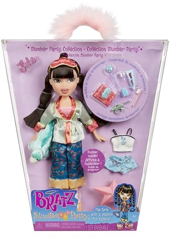 Bratz Slumber Party - Jade Modepuppe - Mit 2 Pyjama-Garnituren, Plüschtier und Accessoires - Für Kinder und Sammler
