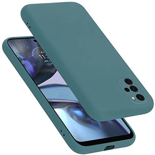 Cadorabo Hülle kompatibel mit Motorola Moto G22 Hülle Silikon Handyhülle für Moto G22 Case aus flüssigem Silikon- Kratzfeste und stoßfeste dünne TPU Schutzhülle - Liquid GRÜN