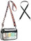Aucuu Transparente Umhängetasche, PVC Durchsichtige Tasche mit Verstellbarem Riemen, Wasserdichte Durchsichtige Umhängetasche für Konzerte, Sportveranstaltungen, Shopping, Reisen（Schwarz）