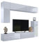 BROMARKT Premium Wohnwand Wohnzimmer Set 6 Teile - Wohnzimmer Schrank - Wohnwand Modern - Wohnzimmerschrank Komplett Möbel - Hochglanz Weiß