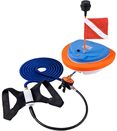 DGLUYUDV Sistema de buceo recargable de 5,5 horas, compresor de aire impermeable con manguera de 39 pies y regulador de respiración de buceo, equipo de buceo para buceo recreativo y pesca