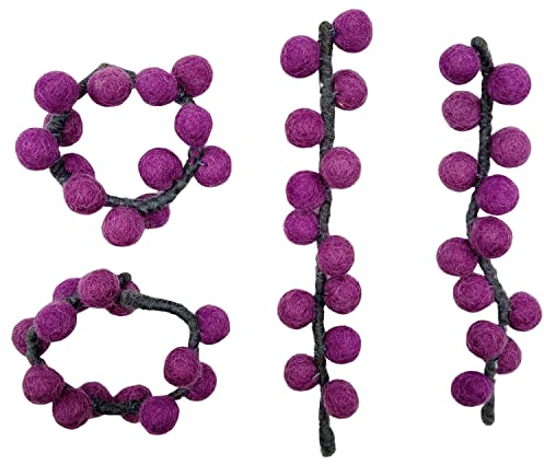 Handgemachte Serviettenringe & Tisch-Deko aus Filz 4er Set Serviettenhalter-individuell formbar. Farbe: Lila