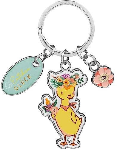 H:)PPY life Unisex Happy Life Schlüsselanhänger mit Motiv Ente | Anhänger mit Schlüsselring, 8,5 Cm | 48464 Schlüsselanhänger, Mehrfarbig, Länge 8,5 cm