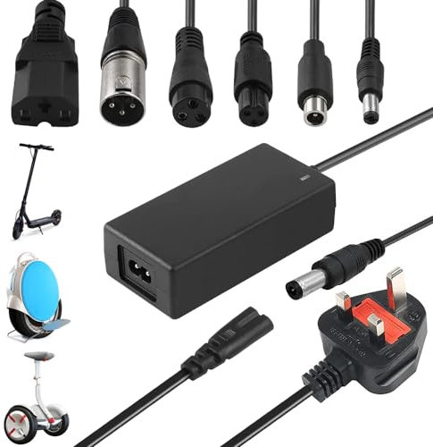 ZOYDP Electric Scooter Charger, 42V 2A hoverboard charger, xiaomi scooter charger with 6 Connections, Mobility scooter charger, for Xiaomi Electric Scooter, EBike, Hoverboard
