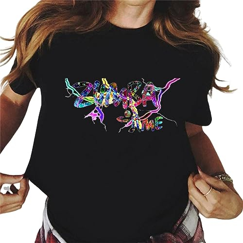 Frauen Aerobic Zunba T-Shirt Rundhalsausschnitt Kurze Ärmel Workout Cha-cha Tanz Fitness Einzigartiger Stil Pullover T-Shirt Tops