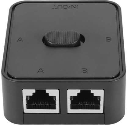 2 Port Gigabit Network Switch, 10 100 1000Mbps 2 In 1 Out 1 In 2 Out PoE Extender RJ45 Splitter Selector Switch, Ethernet Repeater Adapter RJ45 Network Splitter for Cat 5 Cat 5e C