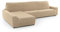 SOFASKINS® super elastischer Chaise Longue überzug, Sofabezug Linke Lange Armlehne, Sofa überzug atmungsaktiv, bequem und langlebig, Kompatible Abmessungen des Sofas (210-340 cm), Farbe beig