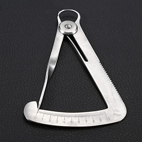 Lxwyq Calibre de corona dental de acero inoxidable Medición de calibre 1 a 1/10 mm Jewelers Art & Craft Hoja de plástico Espesor de chapa