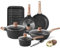 Pots and Pans Set - Caannasweis Nonstick Granite Stone Cookware Sets, Induction Frying Pans for Cooking, PFOS PFOA Free, Baking or Roasting Black