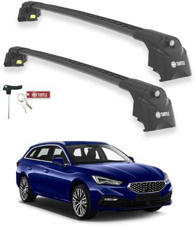 TURTLE kompatibel mit Seat Leon Mk4 (Kl1/Kl8) St 2021-2024 Air2 Dachträger | SCHWARZ