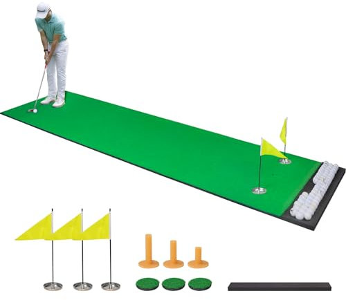 Ponsonbay Golf Putting Green Mat with Ball Tray