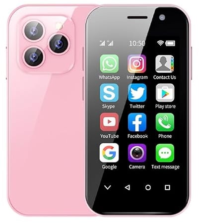 Hipipooo Mini Smartphone Unlocked 4G Mobile Phone 3.0 inches,Dual SIM,2600mAh Battery,2MP+5MP Camera,Face Unlock Student Pocket Cellphone