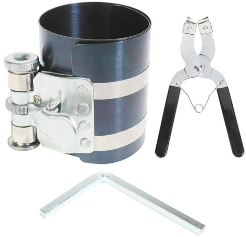 bylikeho Piston Ring Compressor Tool, Car Accessories, Car Engine Piston Ring Assembly Kit, Adjustable Sizes from 2.15 to 7, Compressor Tool and Piston Ring Pliers for Adjustable
