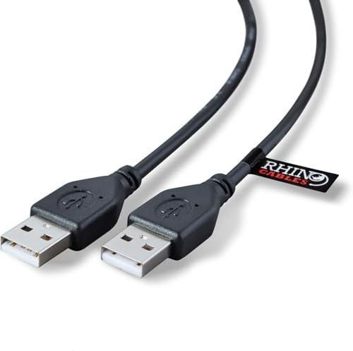 rhinocables USB 2.0 A Cable - HighSpeed Durable Male to Male USB to USB A Lead | 480 Mbps Transfer Rate, Universal Compatibility for Printers, Keyboards, Scanners, Hard Drives & More (50cm,Pack of 7)