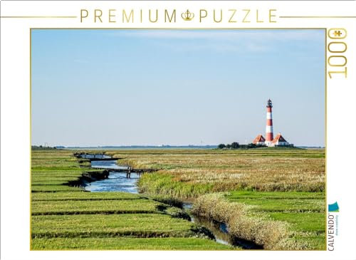 CALVENDO Puzzle Leuchtturm Westerhever | 1000 Teile Lege-Größe 64 x 48 cm Foto-Puzzle für glückliche Stunden