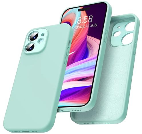 elexal Liquid Silicone Case Designed for iPhone 11 Case, Individual Protection for Each Lens Full Body Covered Thickened Rubber Shockproof Phone Case iPhone 11-6.1 inch (Mint Green)