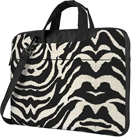 Zebra Animal Print Laptoptasche für Damen und Herren - Stilvolle und praktische Messenger Laptop Umhängetasche, Schwarz, 15.6 inch
