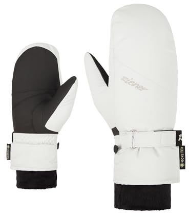 Ziener Damen KLAIRO Ski-Fäustling/Wintersport | Gore-Tex, sehr warm, White Fog, 6,5