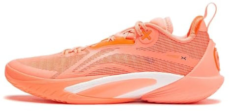 LI-NING Professionelle Basketballschuhe für Herren Leicht Basketball-Schuhe Sneaker Speed 10 Serie Orange Weiß EU 44 1/3