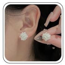Xmsrn Vintage Camellia Flower Earrings White Flower Stud Earrings Tiny Camellia Earrings White Flower Statement Stud Earrings for Women