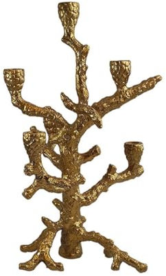 Candlestick Retro Style Tree Fork Design Candle Holder Desktop Villa Fireplace Dining Table Art Candle Holder Indoor Candle Holder(A)