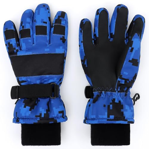 JANGANNSA Kids Waterproof Ski Gloves Warm Winter Accessories for Boys & Girls Aged 10-13