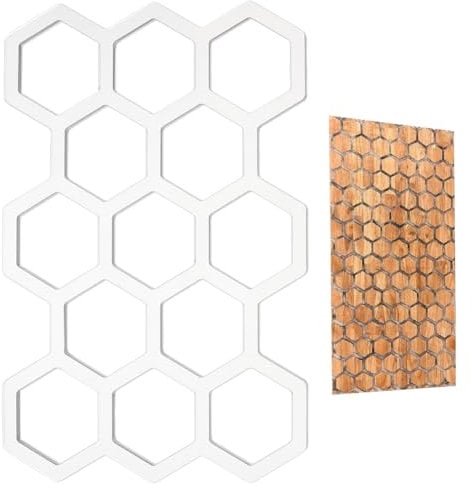 MAYJOYDIY Honeycomb Transparent Acrylic Templates 29.8x19.8cm Honeycomb Router Template Acrylic Hexagon Woodworking Template for Painting Graffiti Handicraft Decorative Design