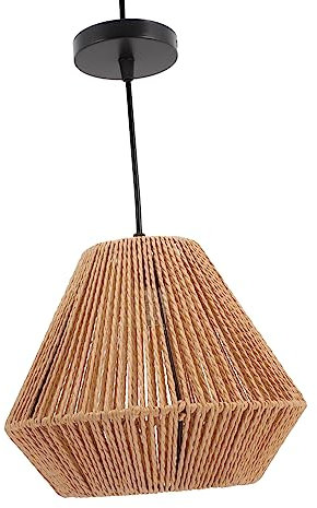 VICASKY Rattan Pendelleuchte Rattan Kronleuchter Deckenleuchte Rattanlampe Deckenlampe Für Schlafzimmer Wohnzimmer Balkon Hotel Restaurant Büro Arbeitszimmer Einfach Zu Montieren