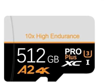 Tarjeta de Memoria Micro SD TF 512GB Gran Capacidad y Alta Velocidad – Almacenamiento Externo Portátil Compatible con Smartphones, Cámaras, Drones y Dash CAM