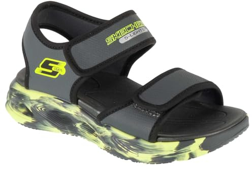 Skechers S-Lights: Sola Glow Sandal - Fusion Brights 407032L-CCBK, Boy sandals, Grey, 28 EU
