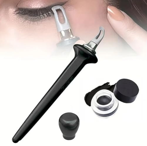 Arcbelle Eyeliner-Set – Wasserfestes und wischfestes Eyeliner-Set mit langanhaltender Eyeliner-Creme und Silikonpinsel-Applikator für müheloses Auftragen von Eyeliner und Lipliner (Black,A)