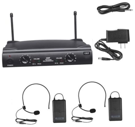 Gatuida Uhf-dualkanal-funkmikrofon-Set mit Taschensendern Headset-mikrofonen Empfänger für Live-Performance und Studio-anwendung Eu-stecker