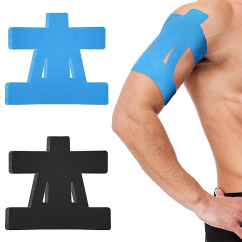 THQAE 8 Pcs kinesiotapes, kinesiologie tape, Kinesiotapes Schultern Vorgeschnitten Tape Hautfreundlich mit Perfektem Wasserfestes Elastisches Physio Tape für Sport Dauerhafte Unterstützung