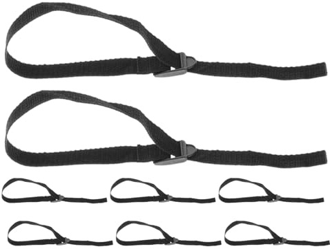 WATIIFUFU Lot de 8 Dragonnes Noires Universelles pour Bâtons de Ski et Randonnée, Sangle Réglable Résistante à L’abrasion Clip Détachable Rapide, Bracelet Ergonomique pour Activités