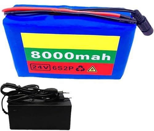 24V 8Ah 6S2P Batterie Étanche Pour Vélo Électrique, Avec BMS Et Chargeur, Pour Moteurs De Vélos Et Scooters Électriques De 50W À 350W T+DC