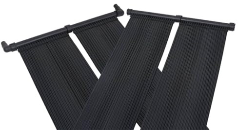 Mangloder - Pannello solare per piscina, 2 pezzi, 80 x 310 cm, in polietilene, 4 pannelli con connettore da 32 38 mm, per piscina, piscina fuori terra, vasca idromassaggio e giardino