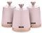 Tower T826131PNK Cavaletto Set of 3 Storage Canisters for Tea/Coffee/Sugar, Steel, Marshmallow Pink and Rose Gold, One Size