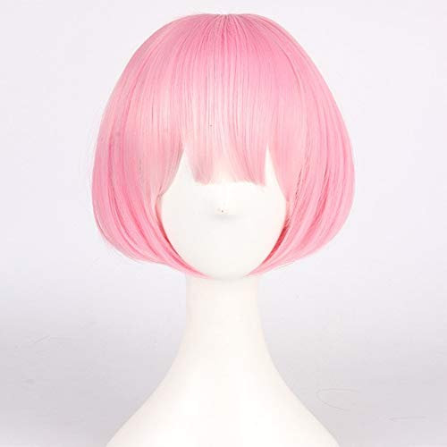 Anime Re Zero Starting Life In Another World Wigs Rem Ram Cosplay Synthetic Wig Hair Halloween Carnival Party Women Cosplay Wig Ram