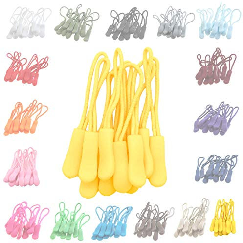 10 Zipper-Schlaufen 70 Farben Reißverschluss-Anhänger Reißverschluss-Verlängerung Pull Anhänger, Farbe:sonnengelb