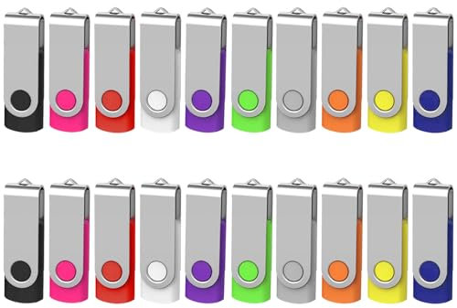 TEWENE USB Stick 4GB 20er Pack, USB 2.0 High Speed Memory Stick Speicherstick Pendrives Data Sticks USB Flash Drives (4GB USB Stick 20 Stück)