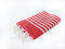 Carthage Trade Gallery - Traditionelles Fouta-Tuch - 200 x 100 cm - Vielfältig für Strand, Hamam, Spa, Sauna, Picknick oder Überwurf - 100% Baumwolle - Handgemacht (Rot gestreift)