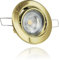 LEDFULL® LED Einbaustrahler Dimmbar Set inkl. 230V GU10 5W Spot Warmweiß/Gold Messing Deckenstrahler schwenkbar / 50W Strahler Ersatz