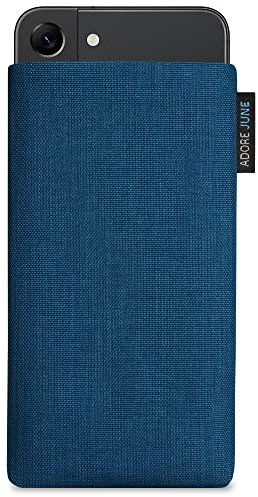 Adore June Classic Ozean-Blau Tasche kompatibel mit Galaxy S25 Plus/Galaxy S24 Plus / S23 Plus / S22 Plus Handytasche aus widerstandsfähigem Cordura Stoff mit Display Reinigungs-Effekt