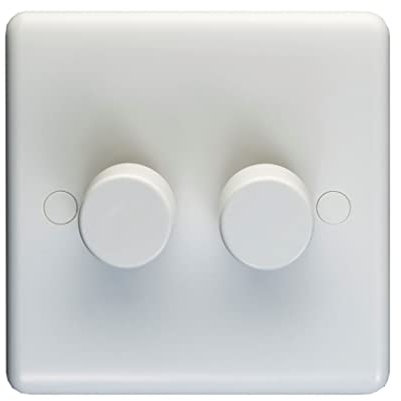 Eurolite Enhance White Plastic 2 Gang 2 Way 40-400W dimmer